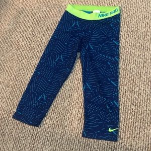 Nike compression capris, size M. Minimal wear.